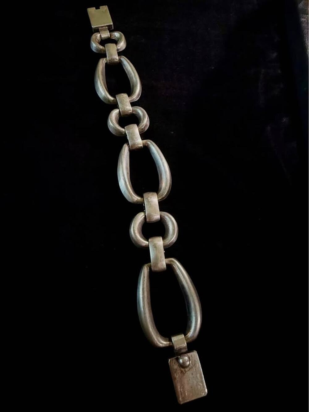 Vintage Taxco Mexico Sterling Silver Chain Link Bracelet, 8in